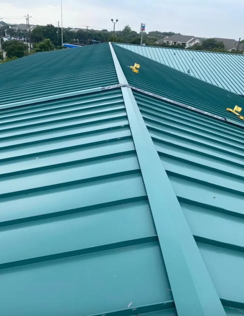 Green commercial metal roof ridge and valley for Metal Roof Repair in Little Ferry